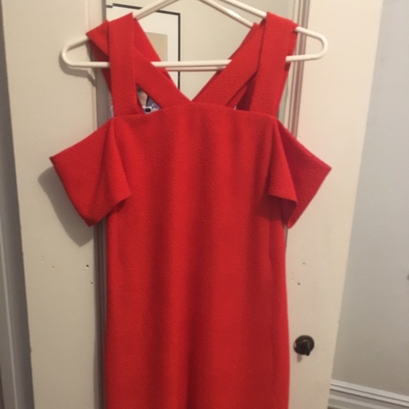 Sandro red straps mini dress - Picture 3 of 6